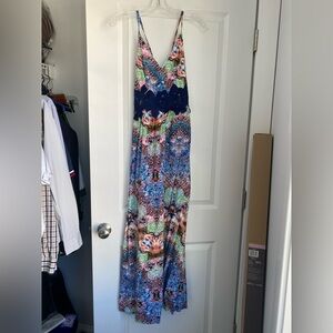 Spaghetti strap peek waste Maxi dress - XS